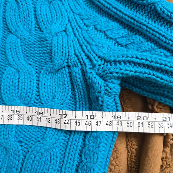 Chaps Womens Fisherman Preppy Classic Heritage Cable Knit Turtleneck Sweater M - Picture 8 of 9